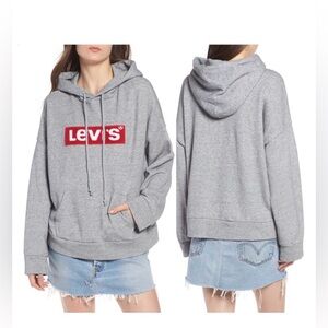 Levi’s Gray Logo Hoodie Pullover Oversized Streetwear Casual Core Women’s XXL